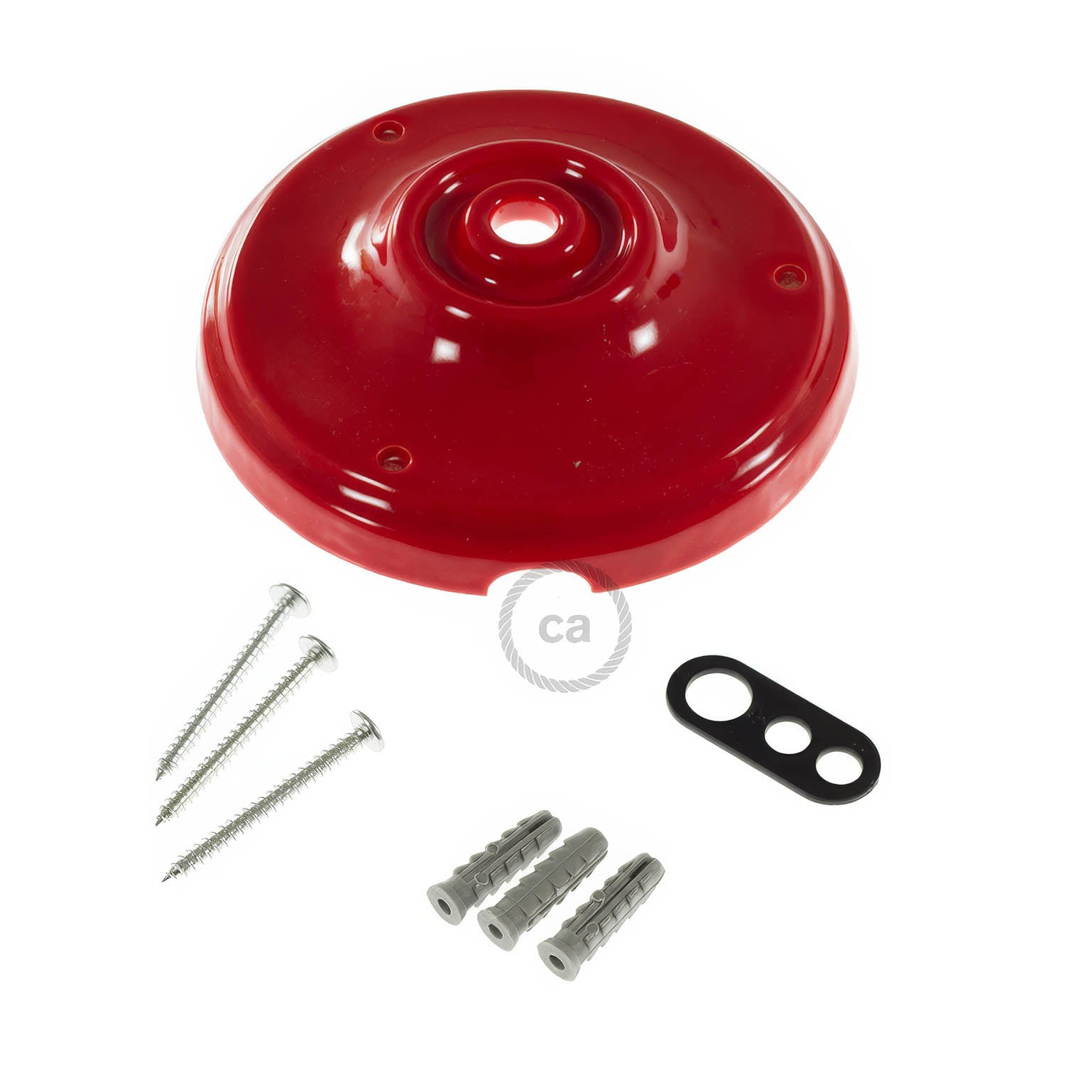 Kit rosone in porcellana - Rosso