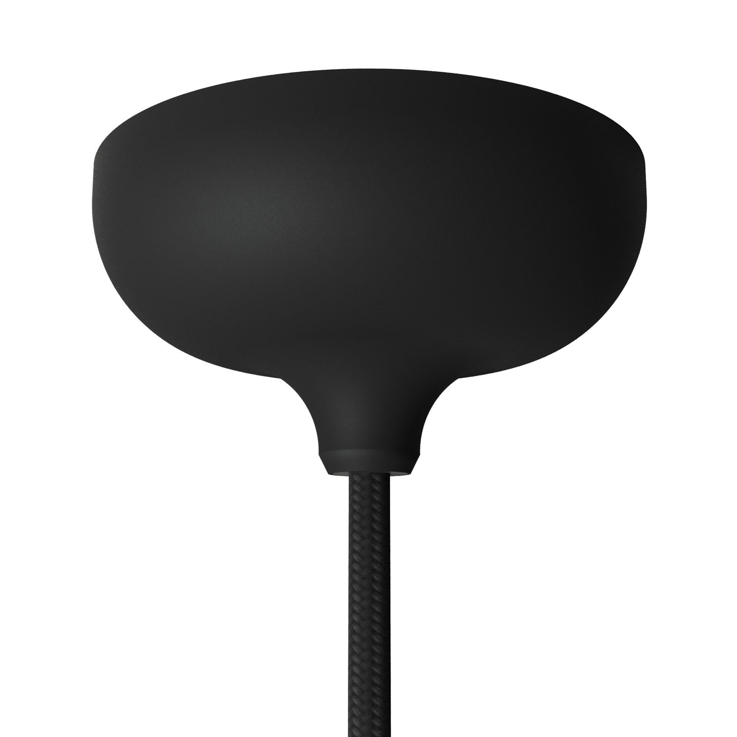 Kit rosone in silicone con foro centrale e predisposizione per foro laterale - Nero