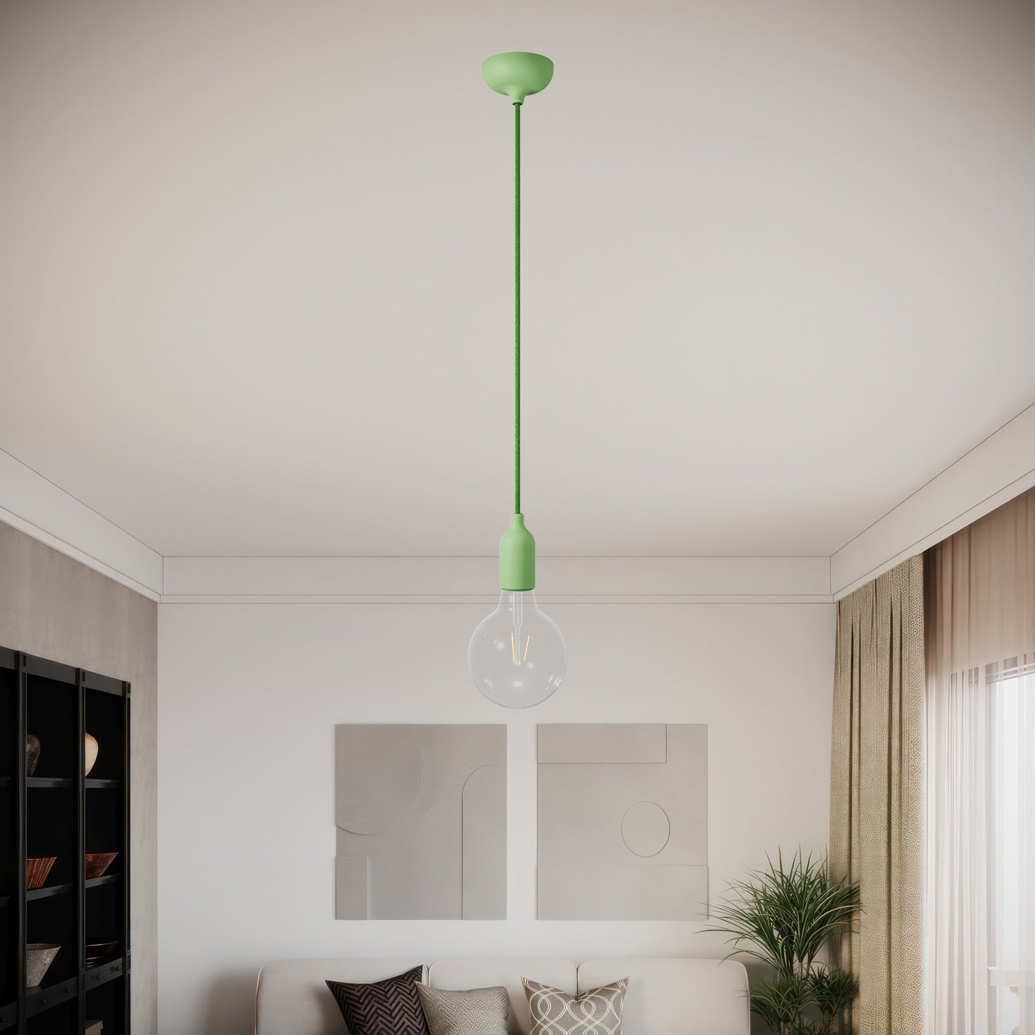 Kit rosone in silicone con foro centrale e predisposizione per foro laterale - Verde prato