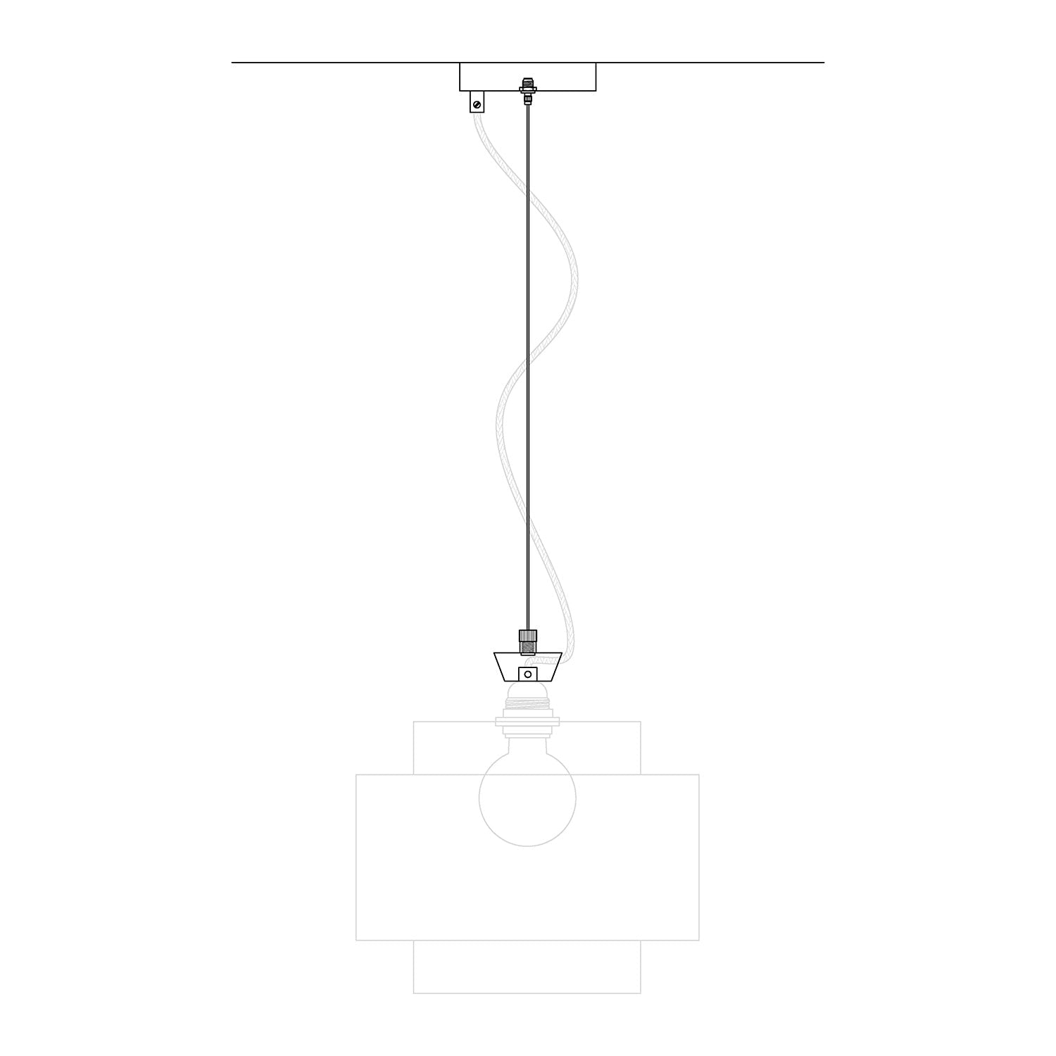 Kit Rosone Ø 120 mm con sospensione in acciaio e bilanciatore millimetrico - Ottone