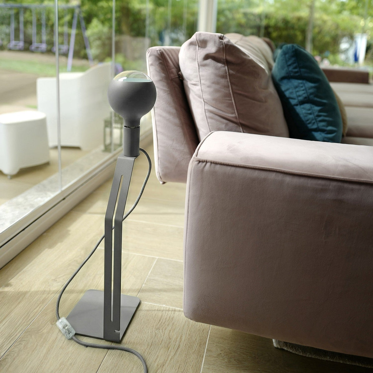Koso Lucia - Lampada da tavolo con spina UK - Grigio