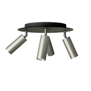 Lampada a 4 faretti con paralume Tub-E14 e Rose-One XXL rotondo - Titanio satinato