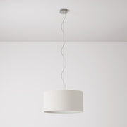 Lampada a sospensione con paralume in tessuto Cilindro Medium Arenal sabbia - Made in Italy No