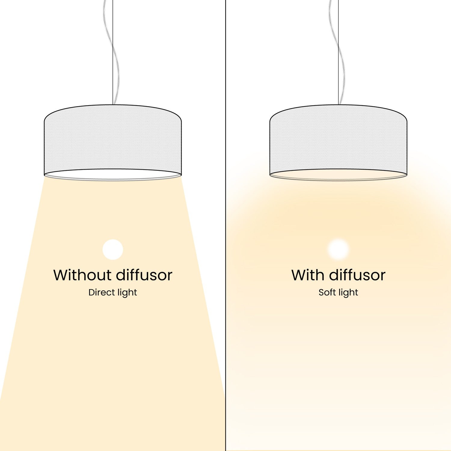 Lampada a sospensione con paralume in tessuto Cilindro Small - Made in Italy - Lana Marrone No