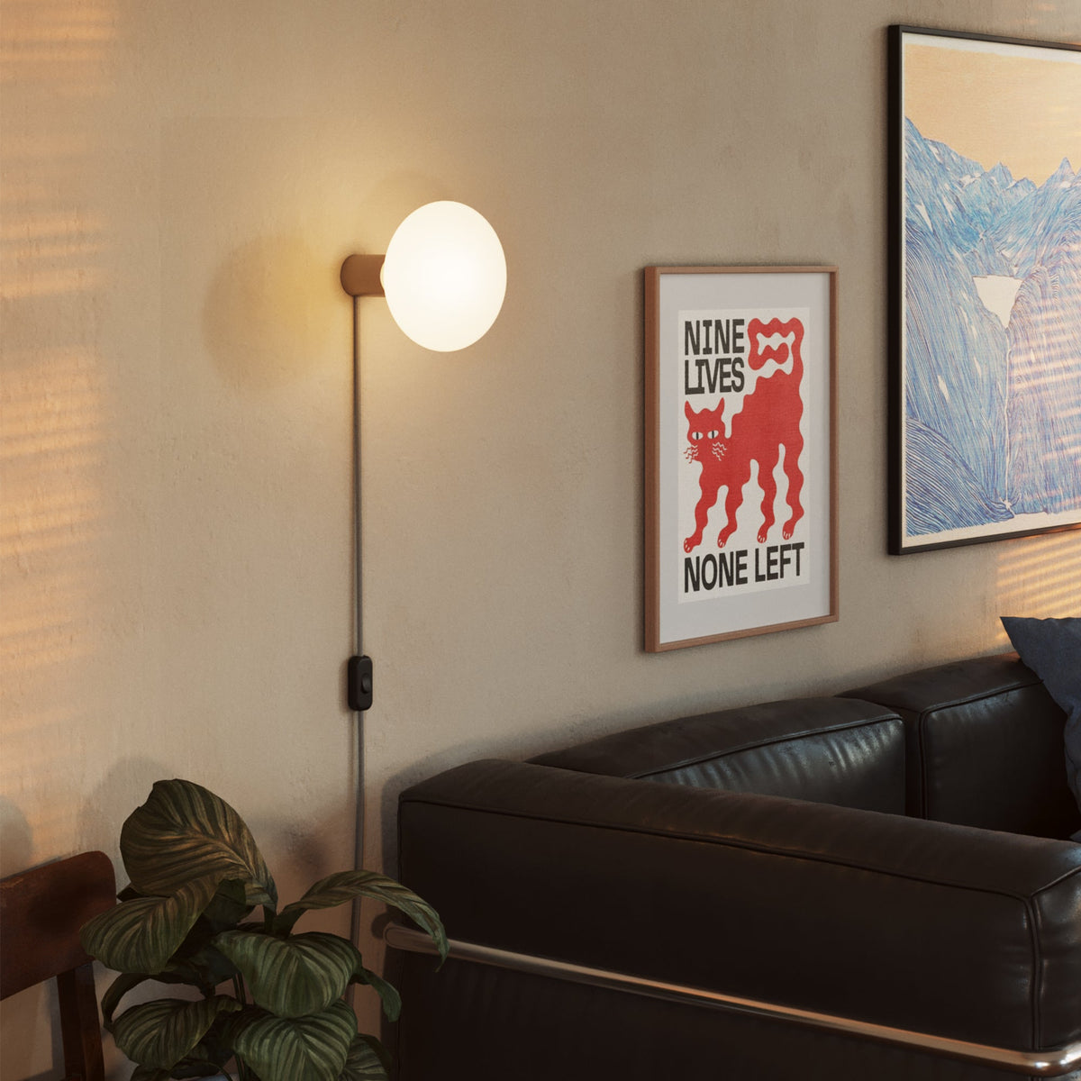 Lampada con spina UK con finitura metallica e lampadina LED Ellipse effetto porcellana - Titanio satinato