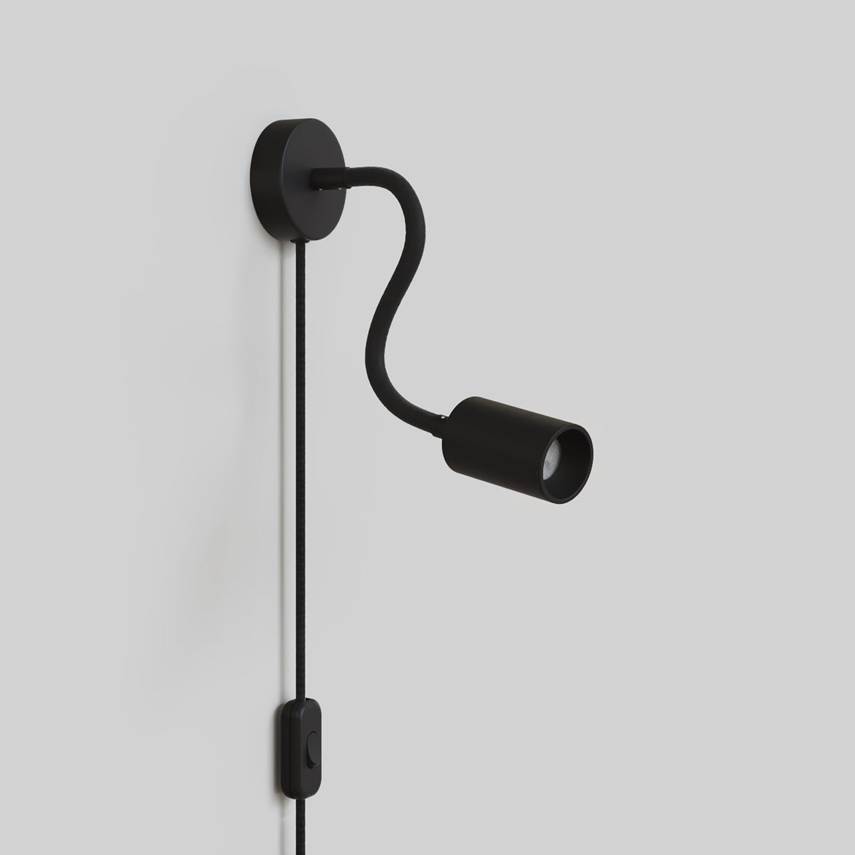 Lampada con spina UK e braccio snodabile, faretto Spotlight GU10 Bispot - Nero - Creative Cables