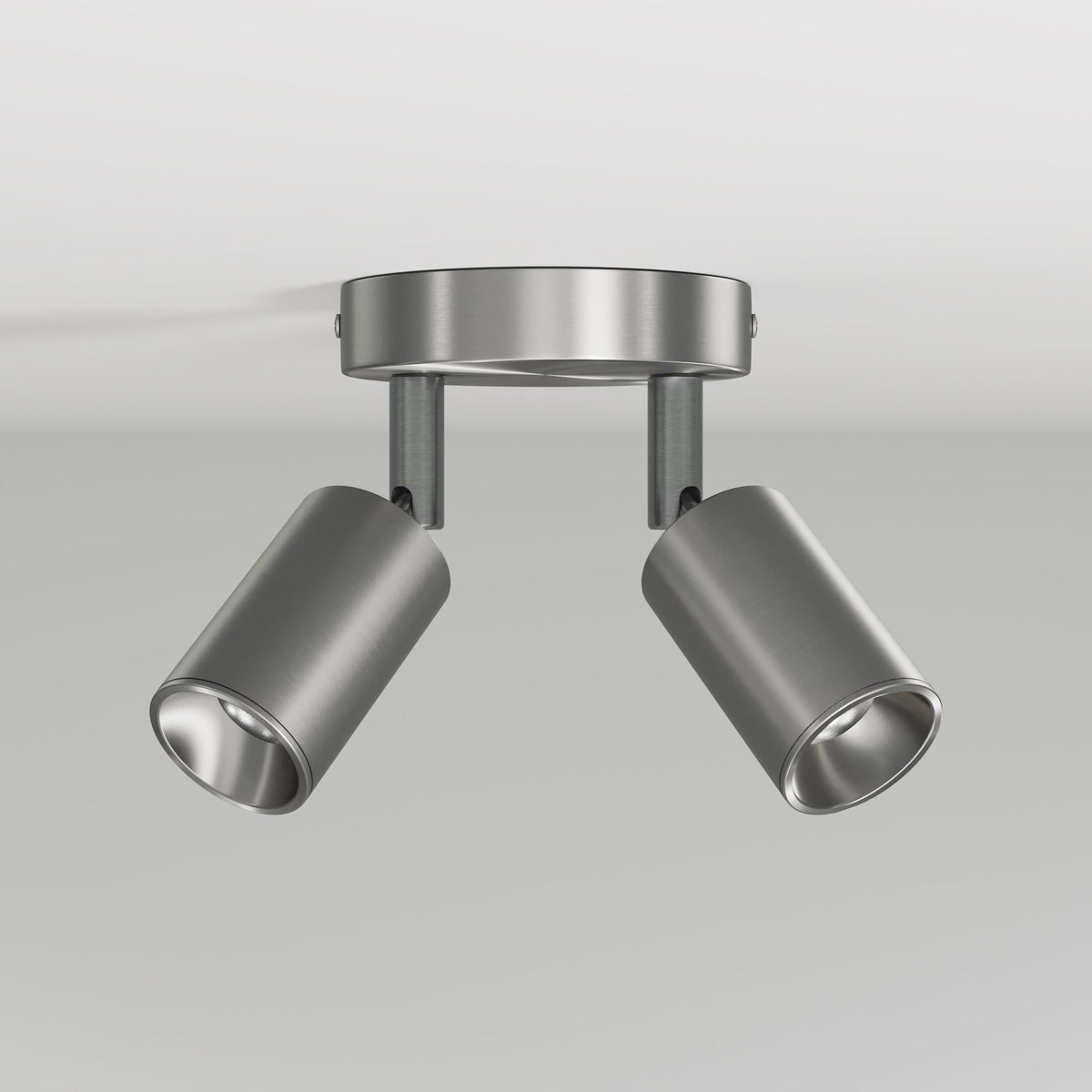 Lampada da parete o soffitto con 2 faretti GU10 Bispot orientabili - Titanio satinato - Creative Cables