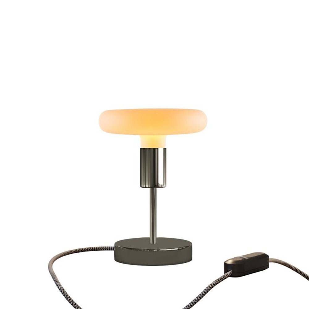 Lampada da tavolo Alzaluce Dash in metallo e spina UK - Nero perla Dimmer
