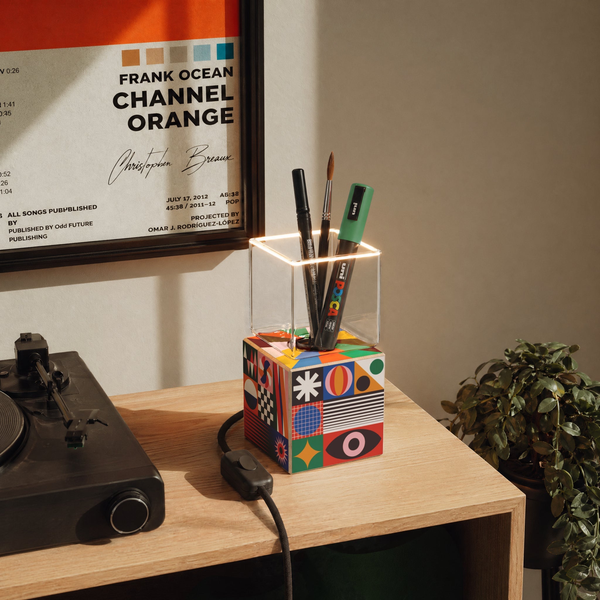 Lampada da tavolo Cubetto con lampadina Ghost - PosterLad - Creative Cables