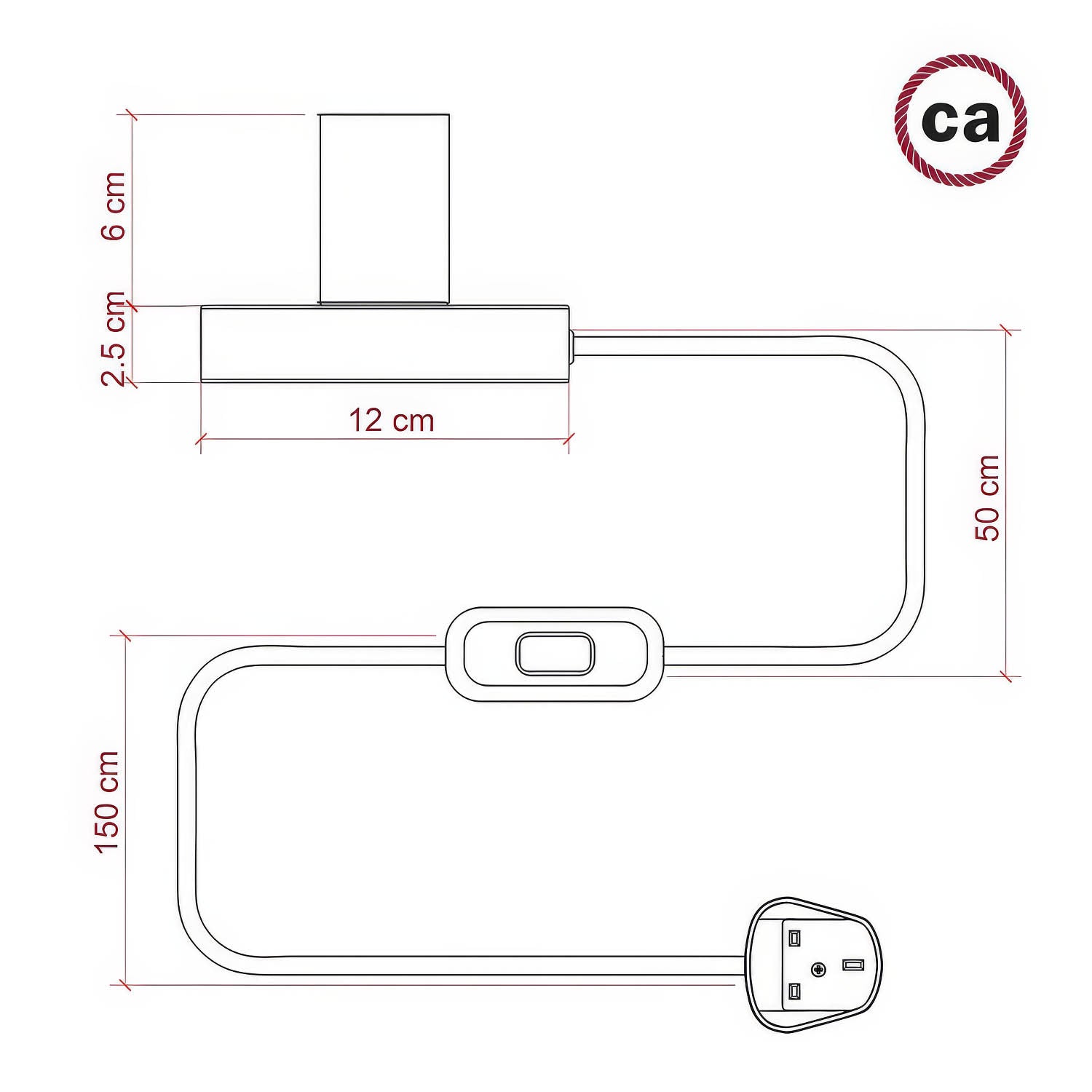 Lampada da tavolo Posaluce Cobble in metallo e spina UK - Bianco opaco Interruttore