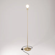 Lampada da terra MAG-Y con base metallica tonda e spina UK - Bronzo satinato