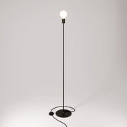 Lampada da terra MAG-Y con base metallica tonda e spina UK - Nero