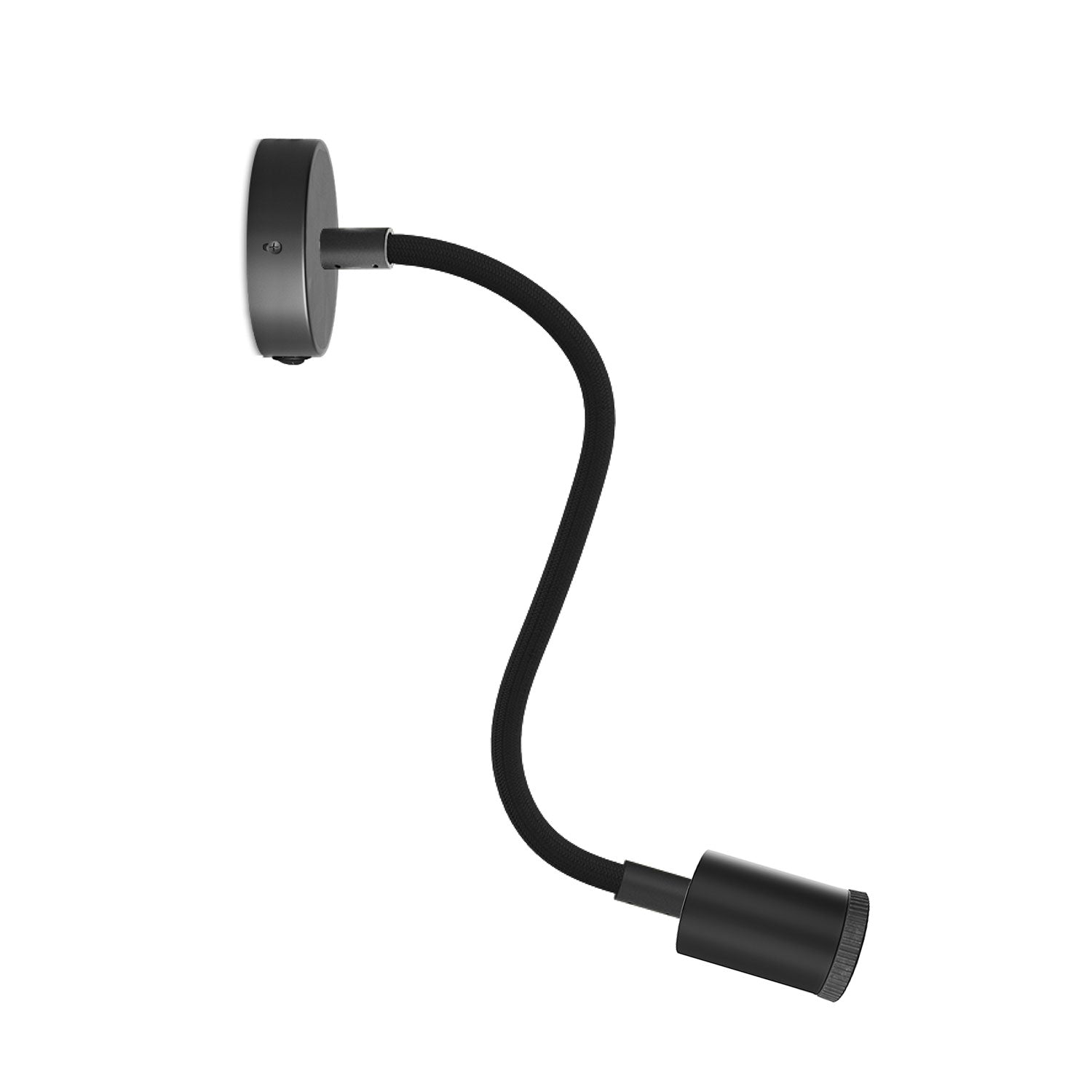 Lampada Fermaluce Flex 30 con mini rosone con interruttore e mini faretto GU1d0 - Nero