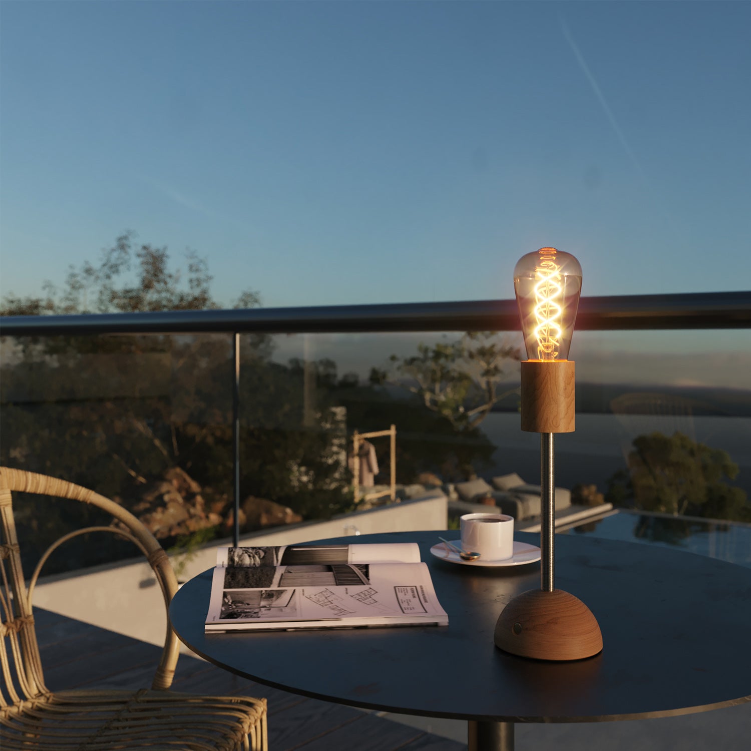 Lampada portatile e ricaricabile Cabless02 con lampadina Edison dorata - Neutro