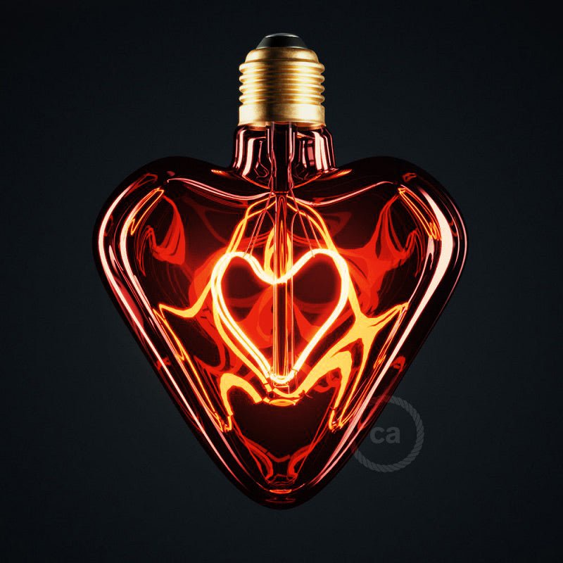 Lampadina LED Cuore Rosso 5W 150Lm E27 Decorativa 2000K Dimmerabile