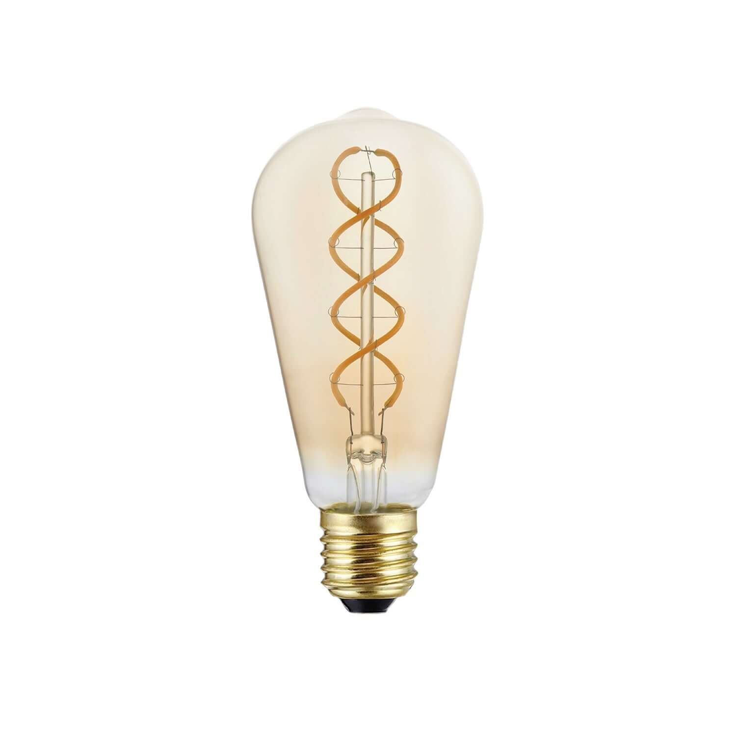 Lampadina LED dorata B01 Linea 5V Filamento a spirale Edison ST64 1,3W E27 Dimmerabile 2500K - Creative Cables
