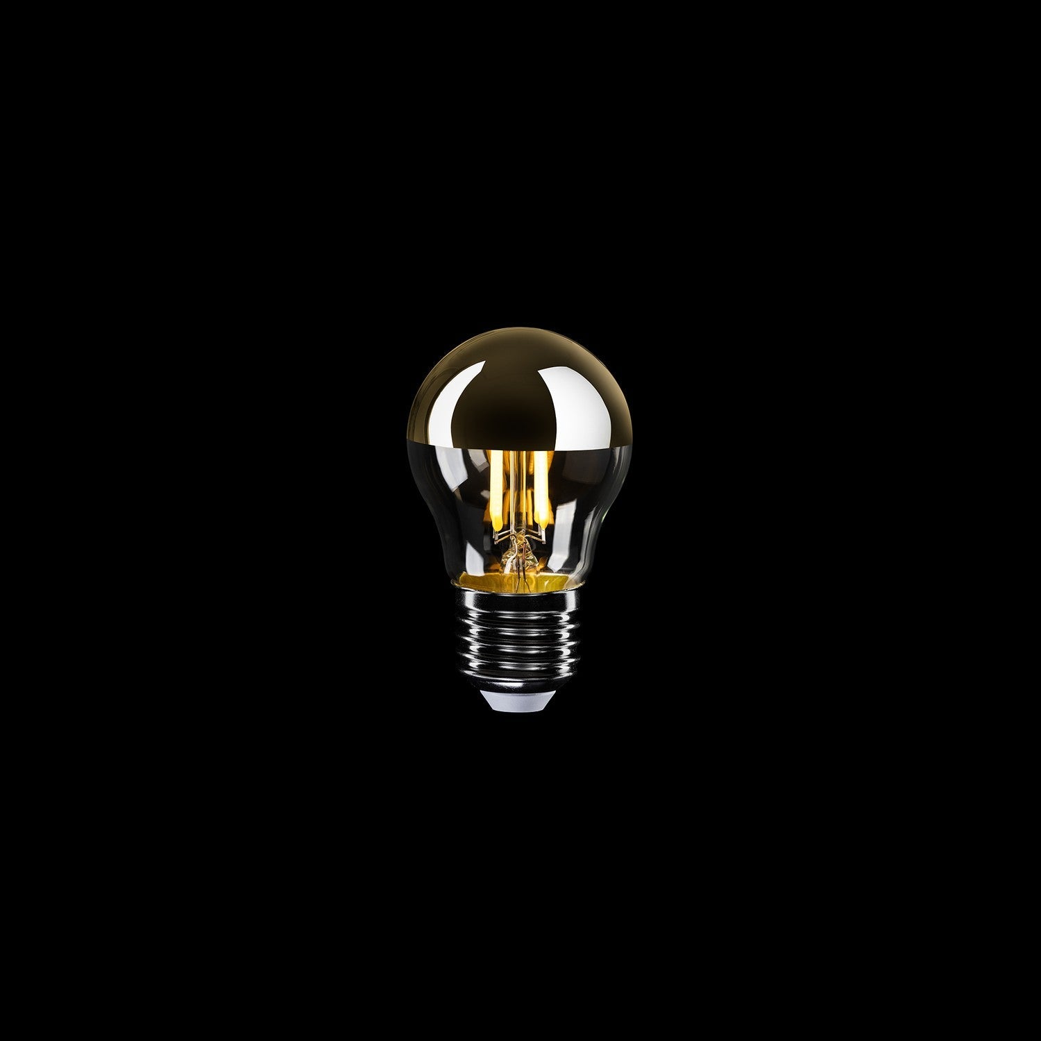 Lampadina LED Mezza Sfera Oro Mini Globo G45 4,8W 380Lm E27 2700K Dimmerabile - A13