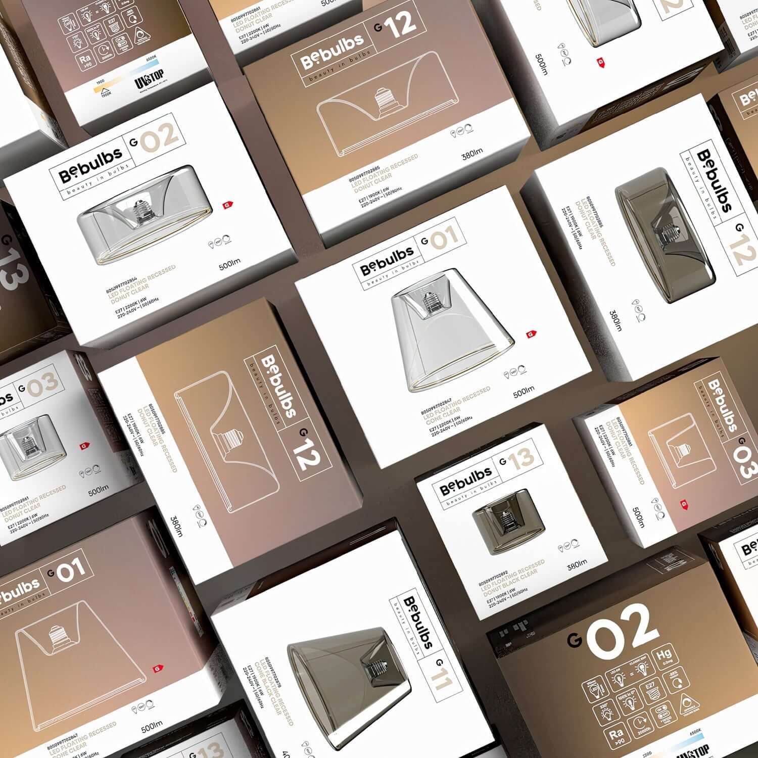 Lampadina LED Smoky Ghost Line Recessed Donut 195x83 6W 380Lm E27 1900K Dimmerabile - G12 - Creative Cables