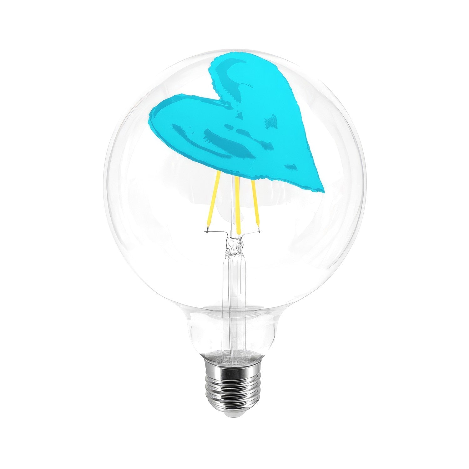 Lampadina LED Tattoo Pop Heart G125 4,5W 470Lm E27 2700K Dimmerabile - Celeste