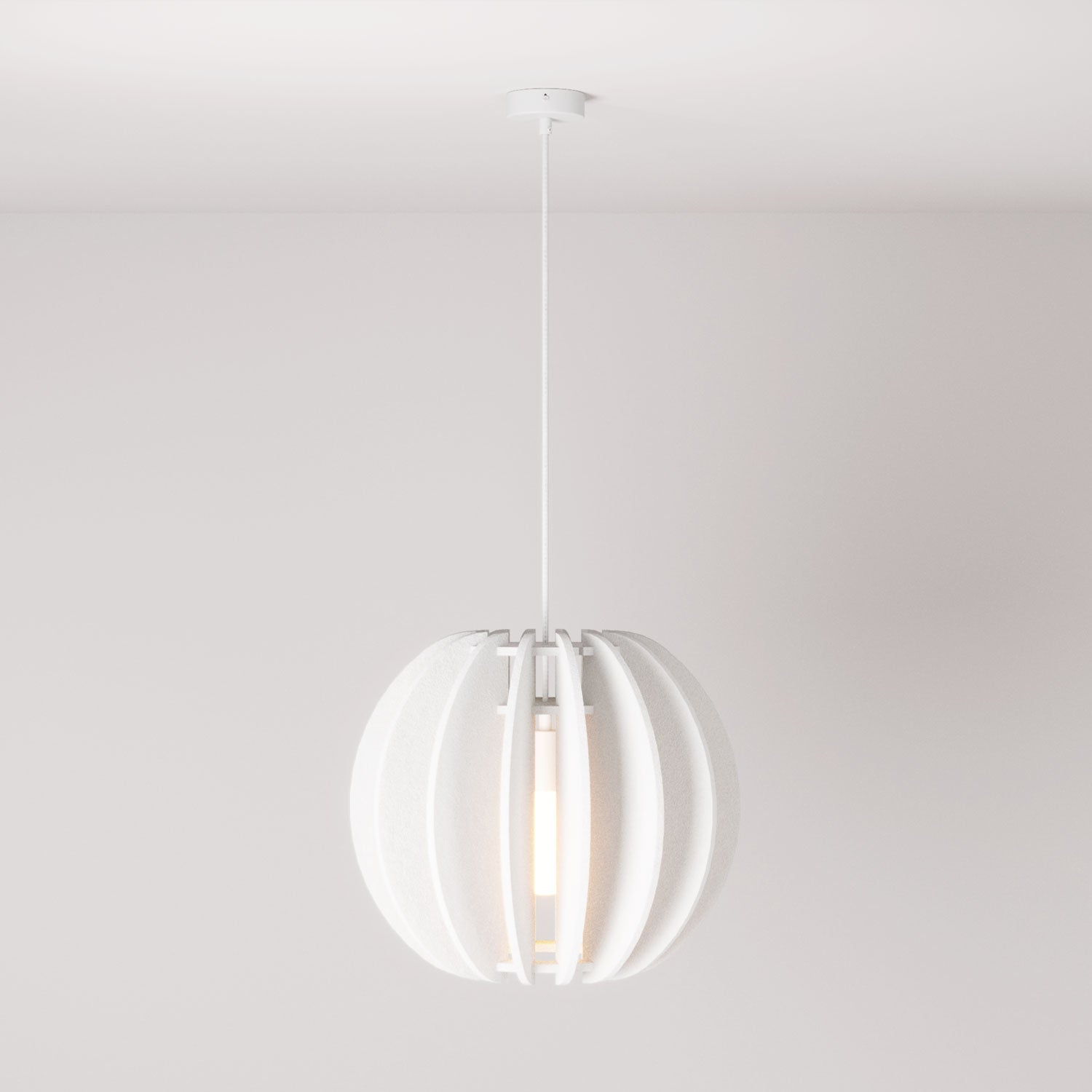 LAMPSHHADE - Pendant Lamp with Elliptical Shade - White melange