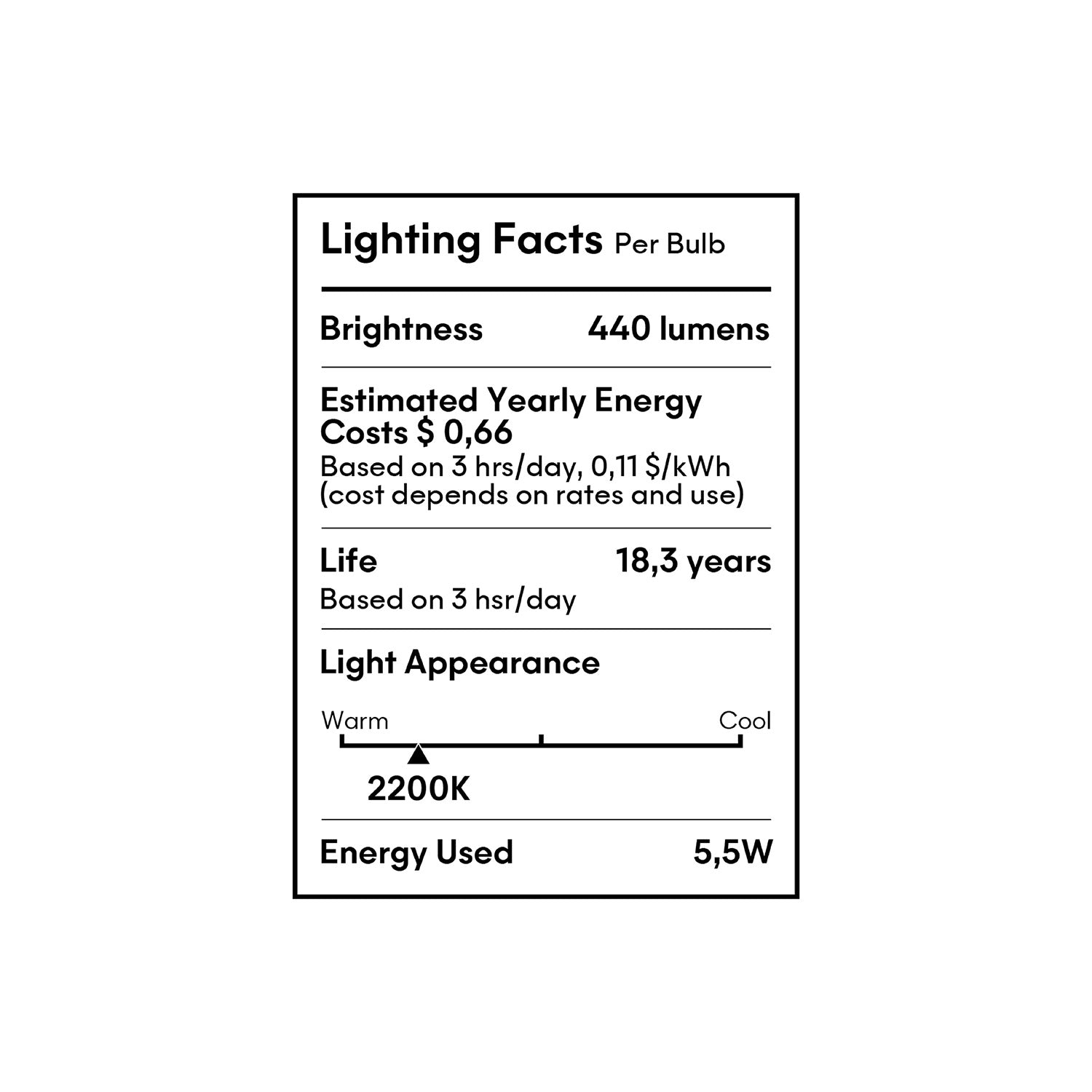 LED Clear Light Bulb Ghost Line CRI 90 Cube 5,5W 440Lm E26 2200K Dimmable - G04