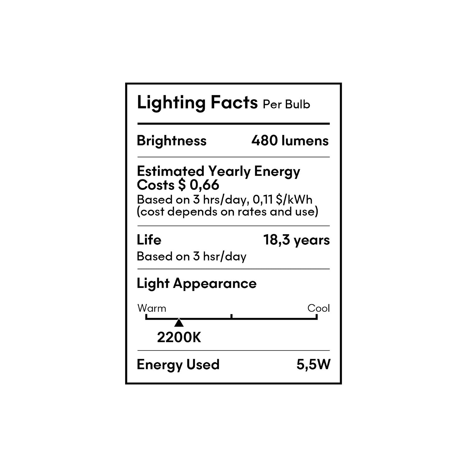 LED Clear Light Bulb Ghost Line CRI 90 Recessed Donut 5,5W 480Lm E26 2200K Dimmable - G02