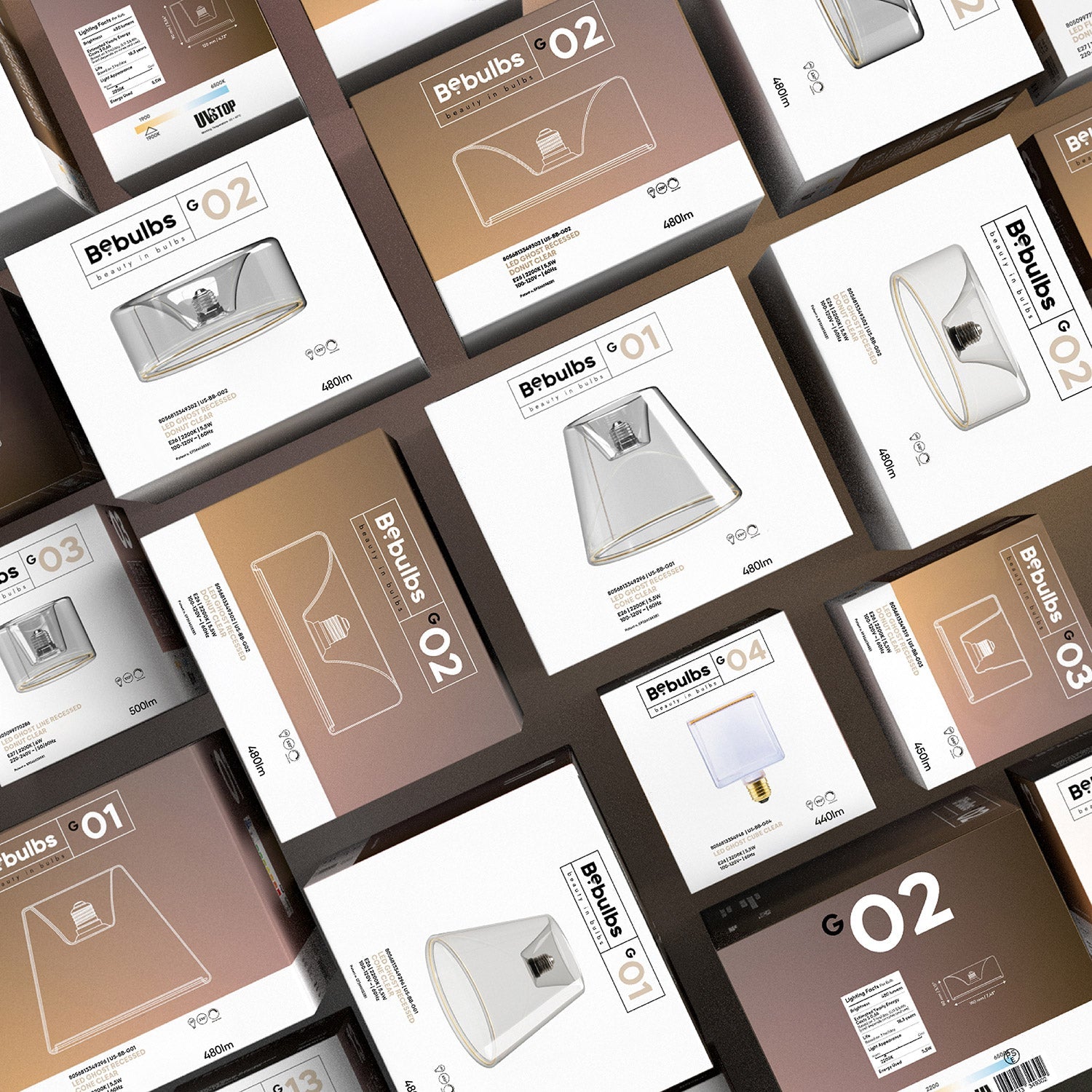 LED Clear Light Bulb Ghost Line CRI 90 Recessed Mini Donut 5,5W 450Lm E26 2200K Dimmable - G03