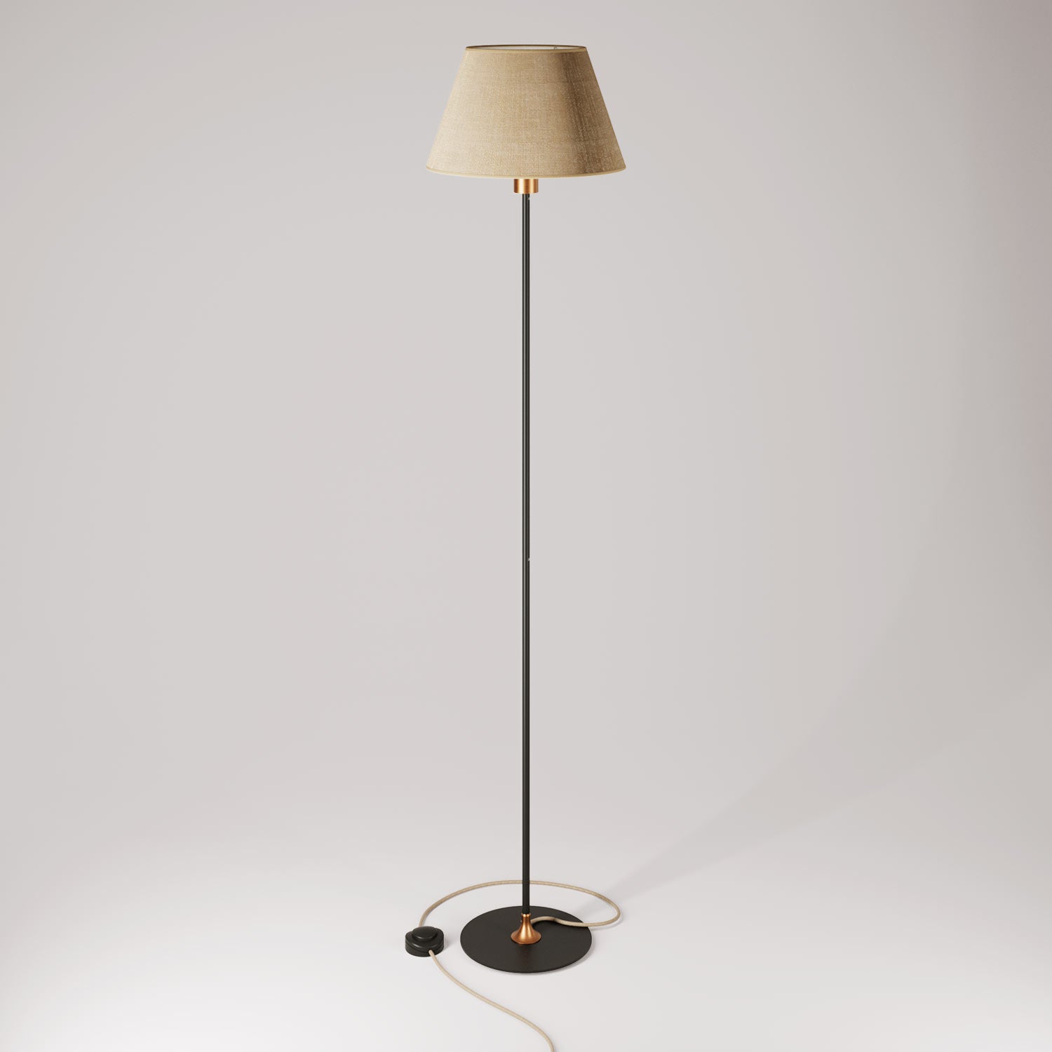 MAG-Y floor lamp with Impero M shade - Brushed copper