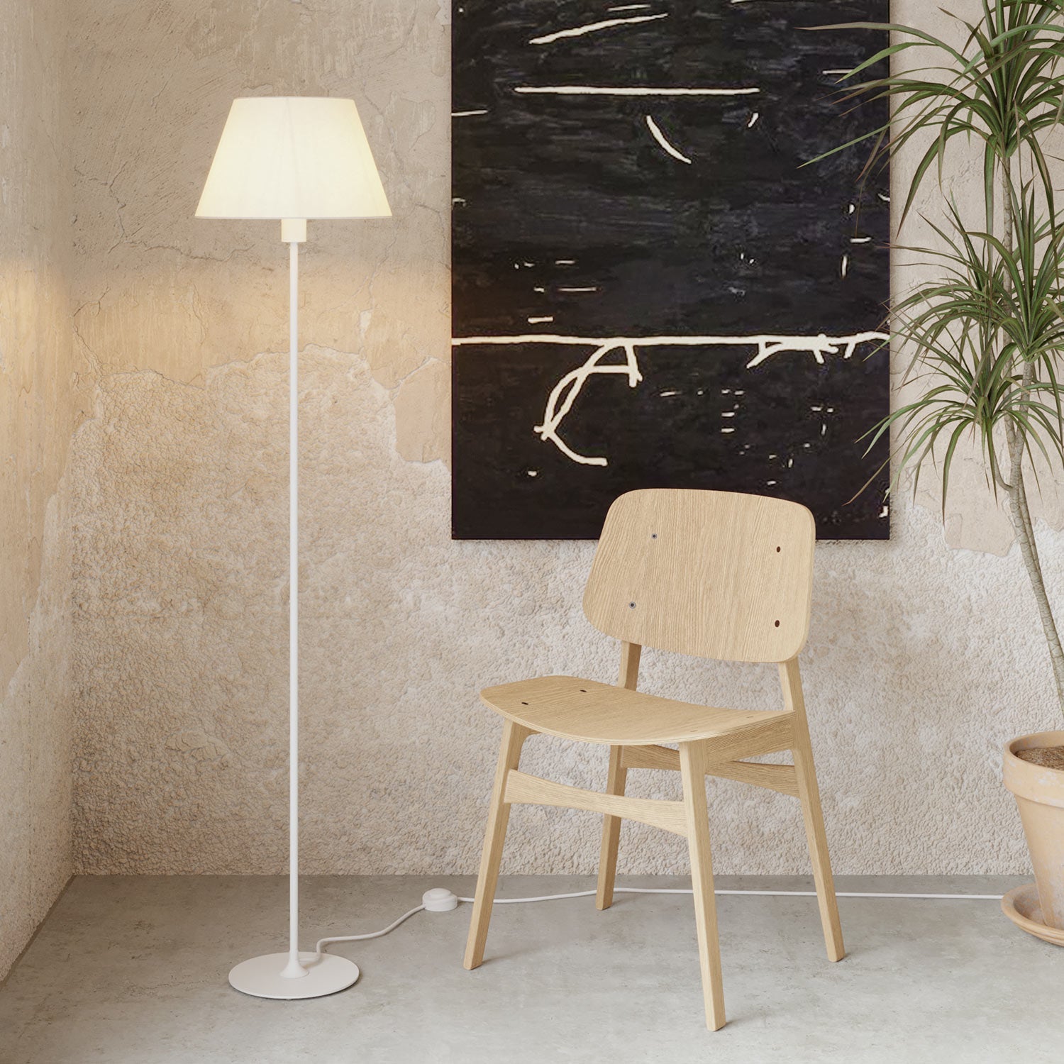 MAG-Y floor lamp with Impero M shade - Matt white