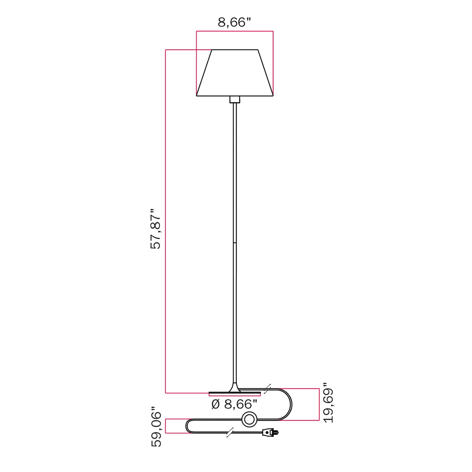 MAG-Y floor lamp with Impero M shade - Matt white