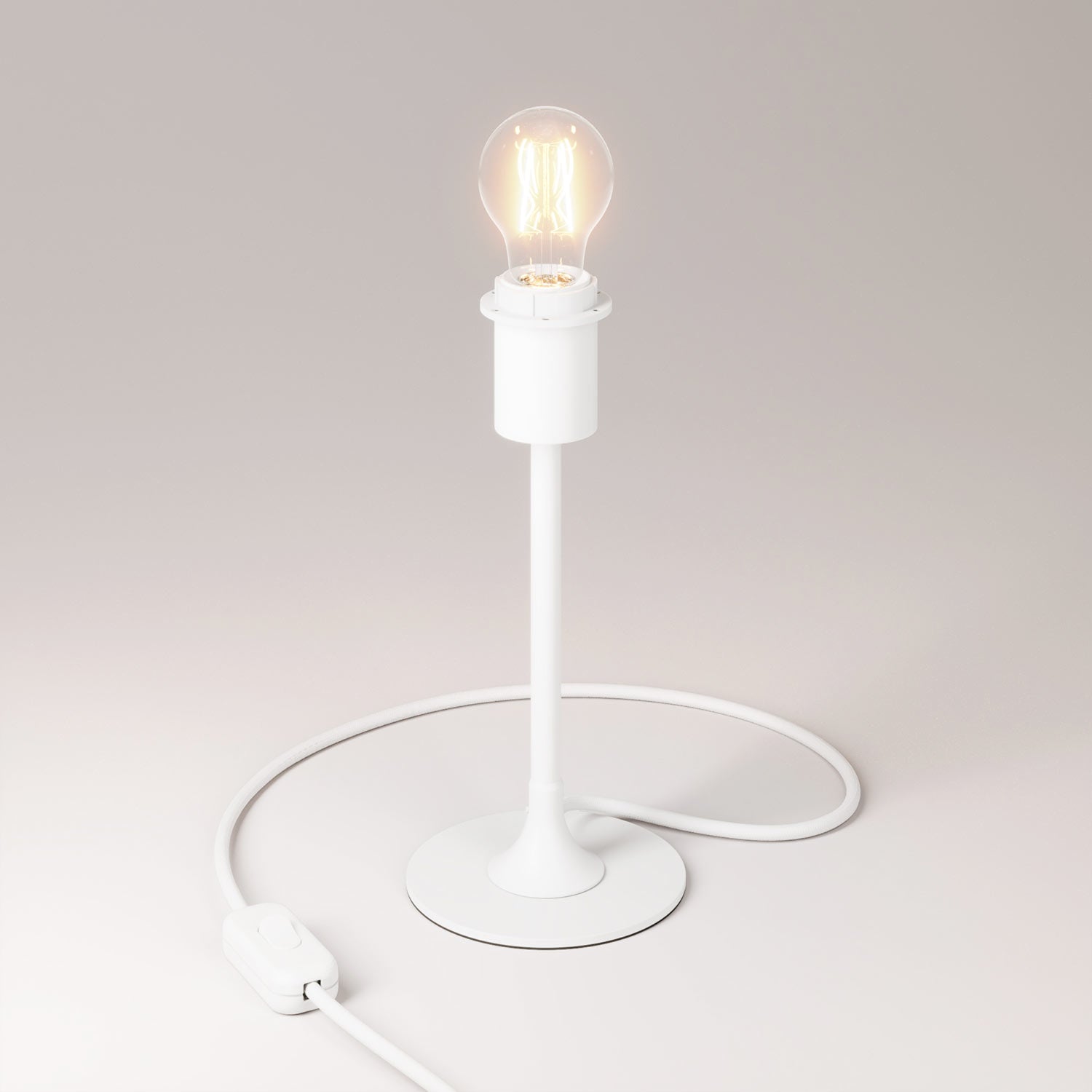 MAG-Y metal table lamp with fitting for lampshade - Matt white
