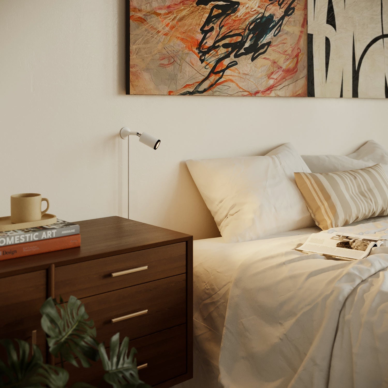 MAG-Y metal wall light with swivel joint and spotlight - Matt white