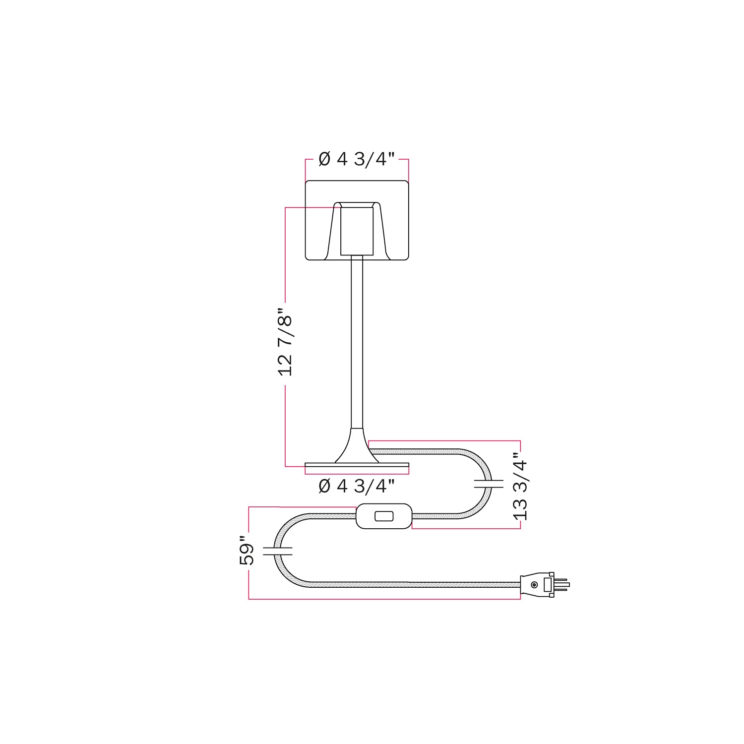 MAG-Y table lamp with round metal base and clear Ghost G03 bulb - Black