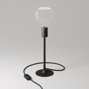 MAG-Y table lamp with round metal base and clear Ghost G05 bulb - Black