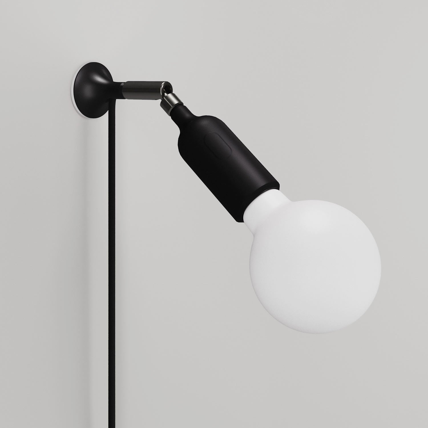MAG-Y wall lamp with silicone socket and integrated switch - Black