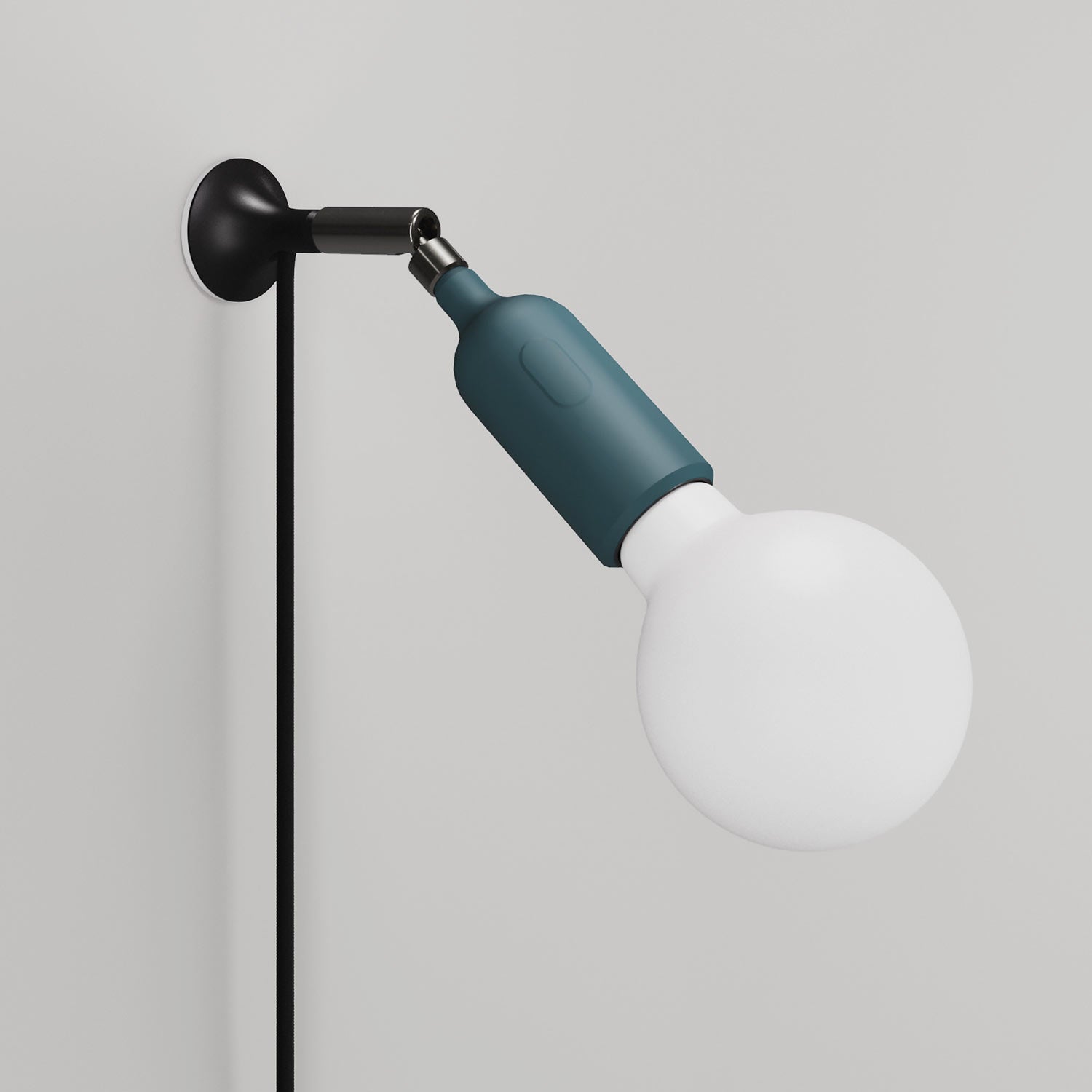 MAG-Y wall lamp with silicone socket and integrated switch - Petrol