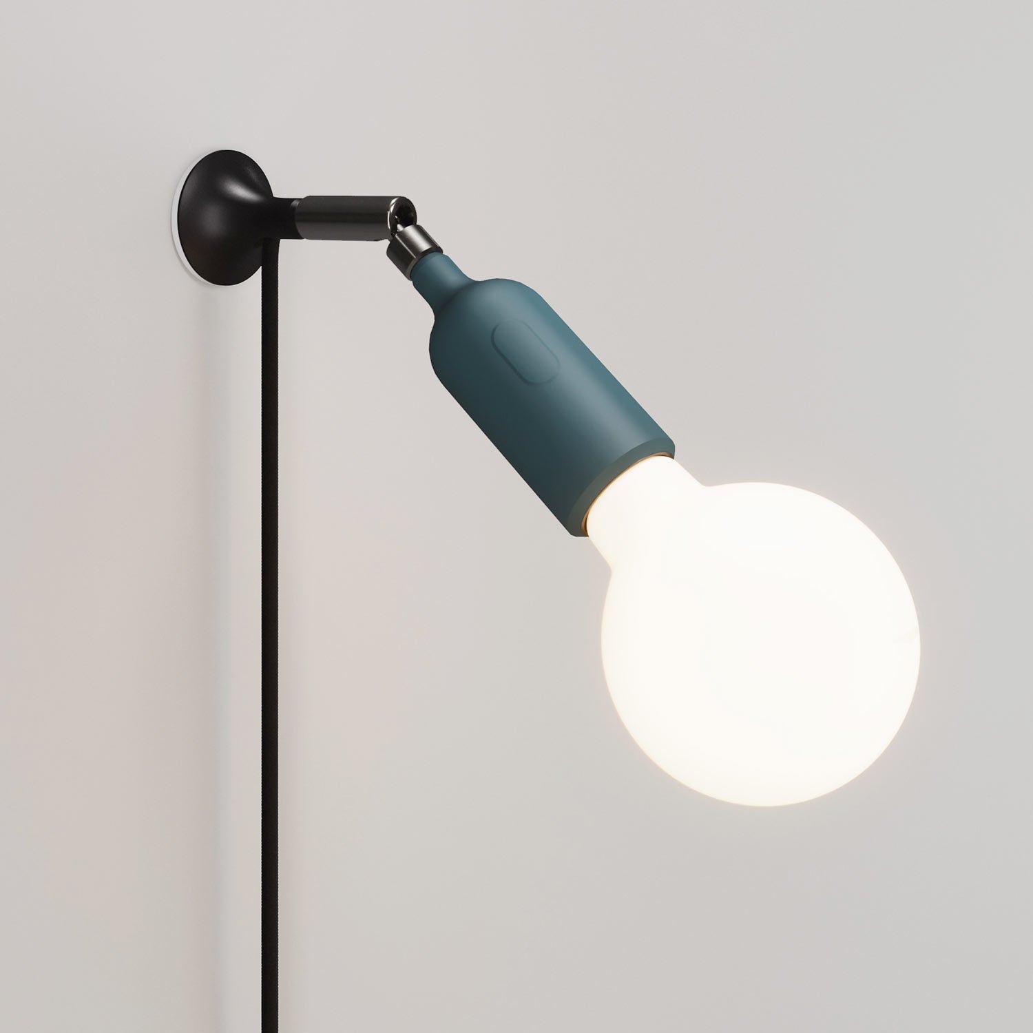 MAG-Y wall lamp with silicone socket and integrated switch - Petrol