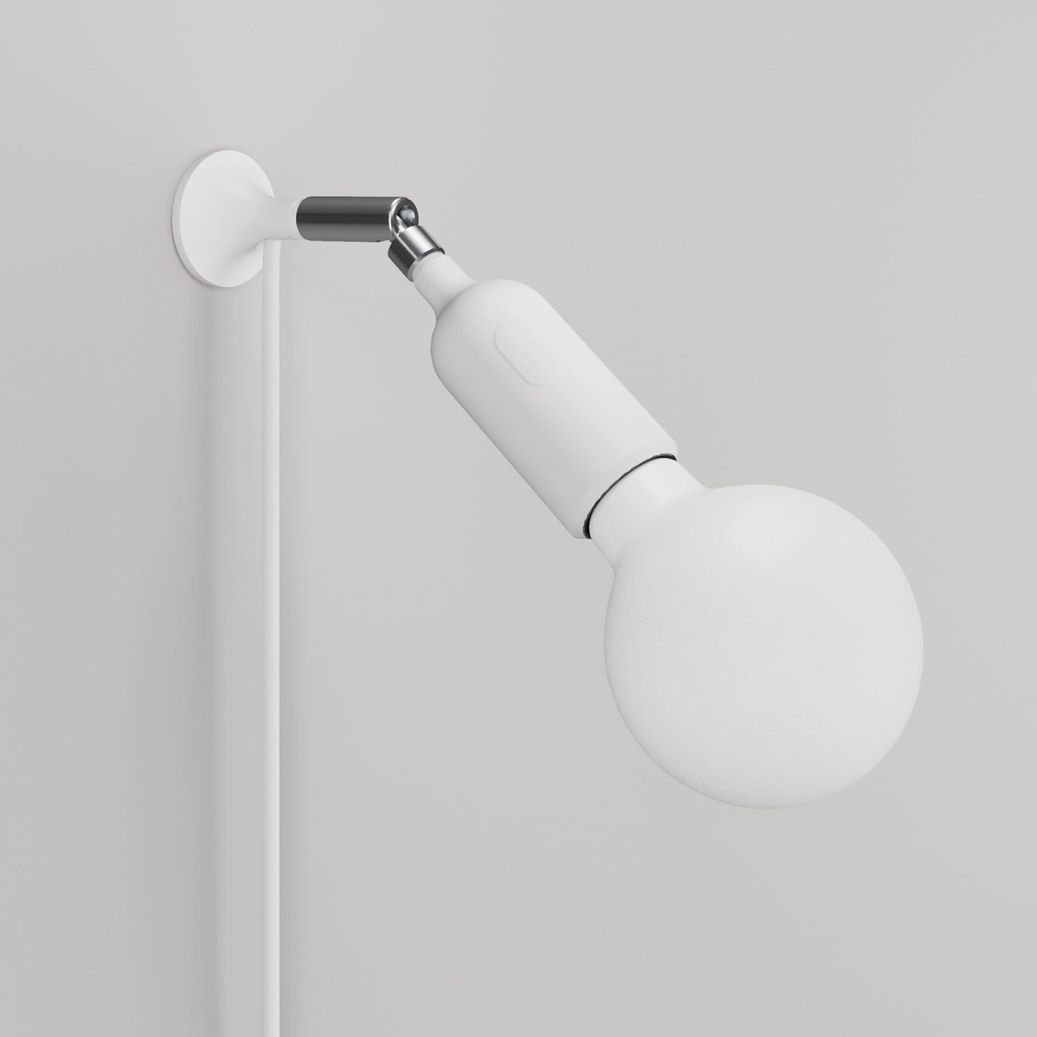 MAG-Y wall lamp with silicone socket and integrated switch - White
