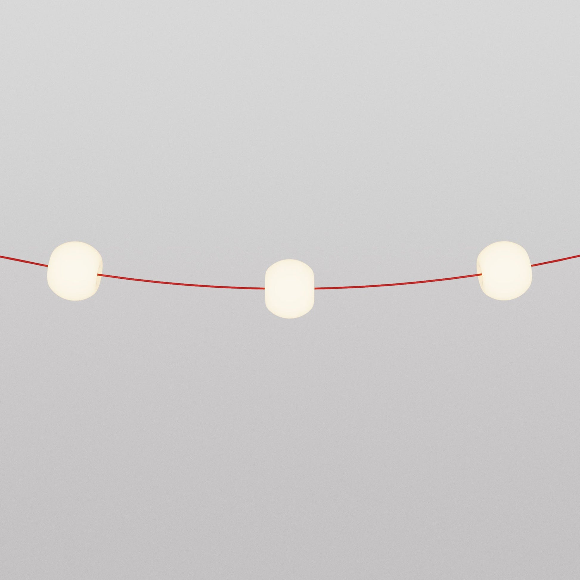Outdoor 3-Light String Light for wet locations Starfish Red, Power supply with US plug - Marina3 Cherry 70 cm