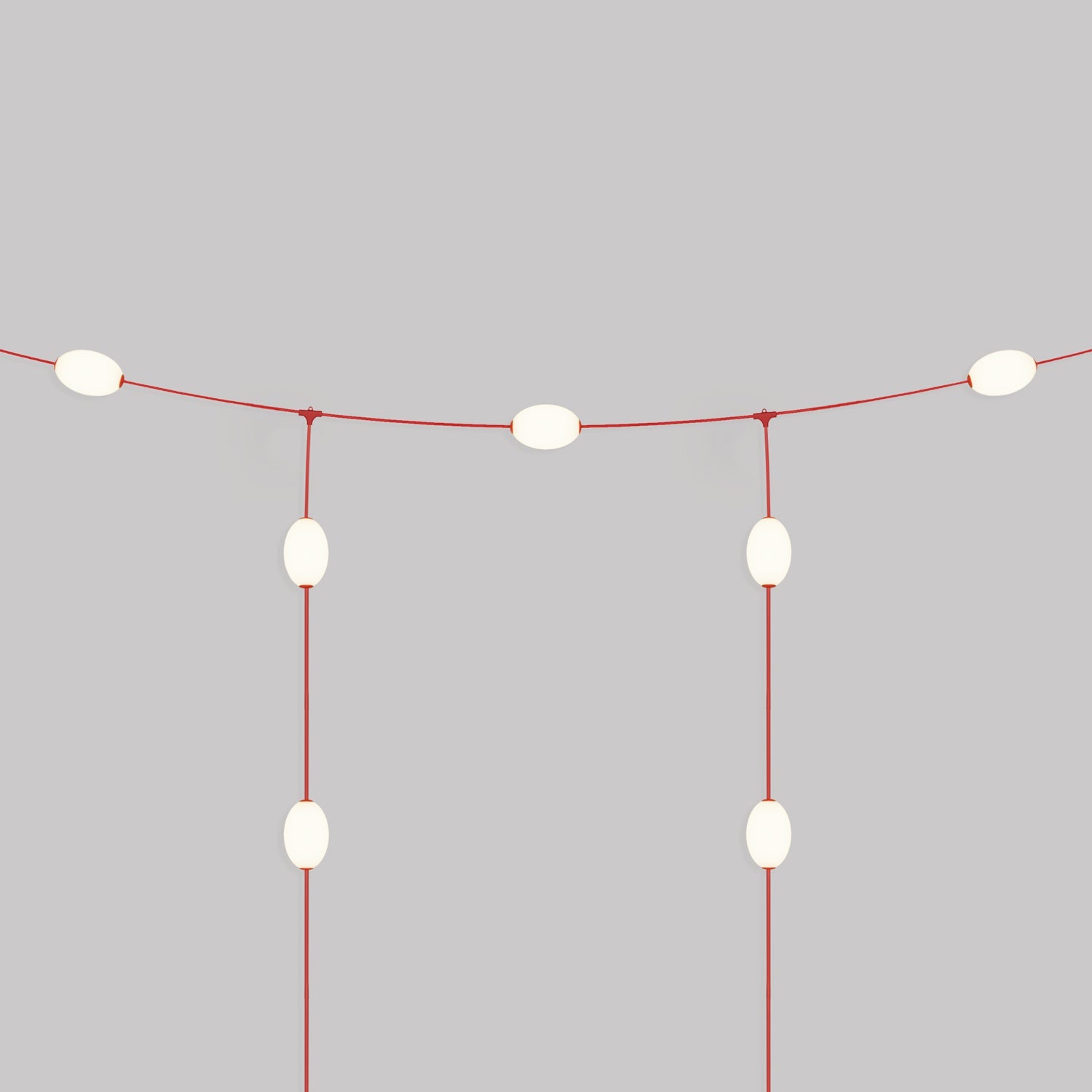 Outdoor Net String Light 7-Light for wet locations Starfish Red, Power supply with US plug - Marina GRID