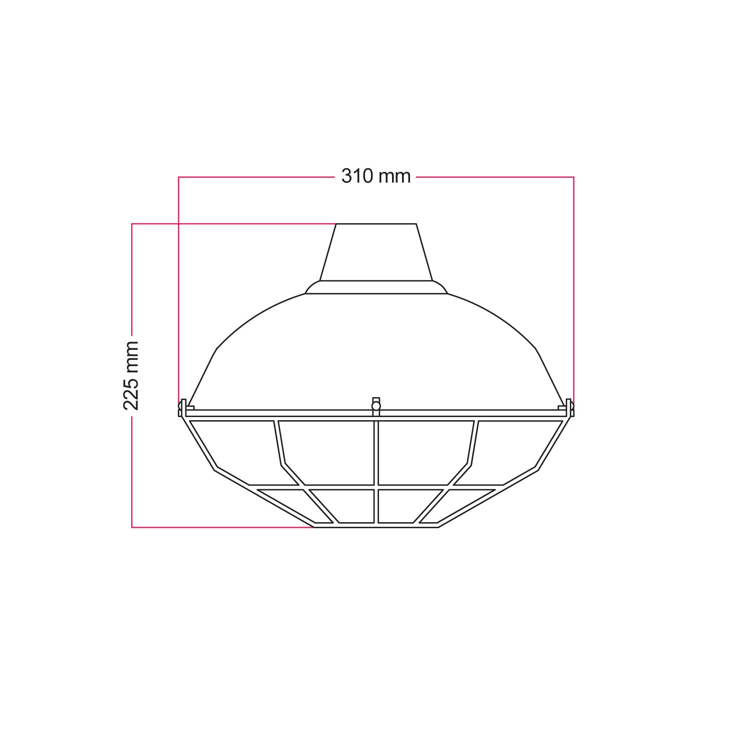 Paralume Bistrot con gabbia in metallo - Bianco