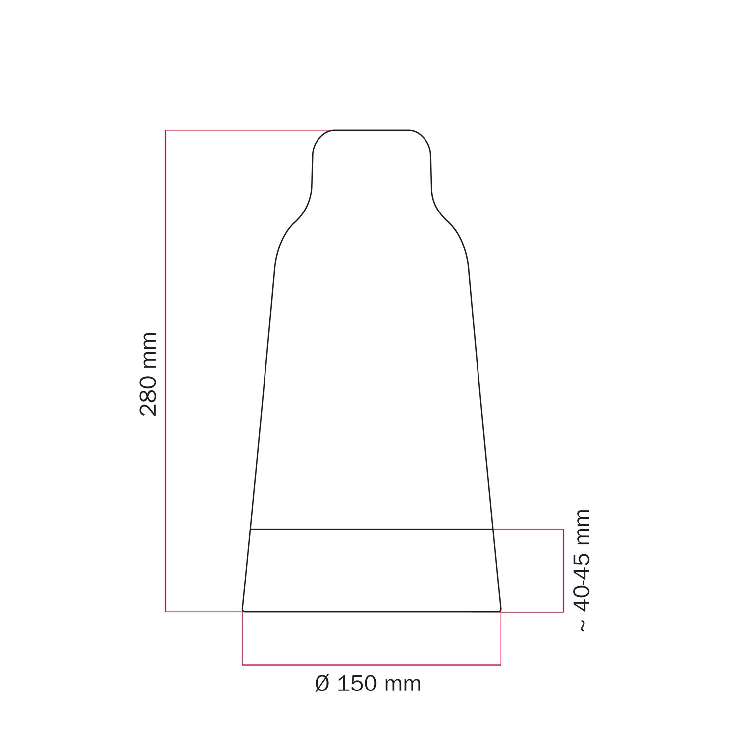 Paralume Bottiglia bicolore in ceramica Bianco e Terracotta, collezione Materia - Made in Italy