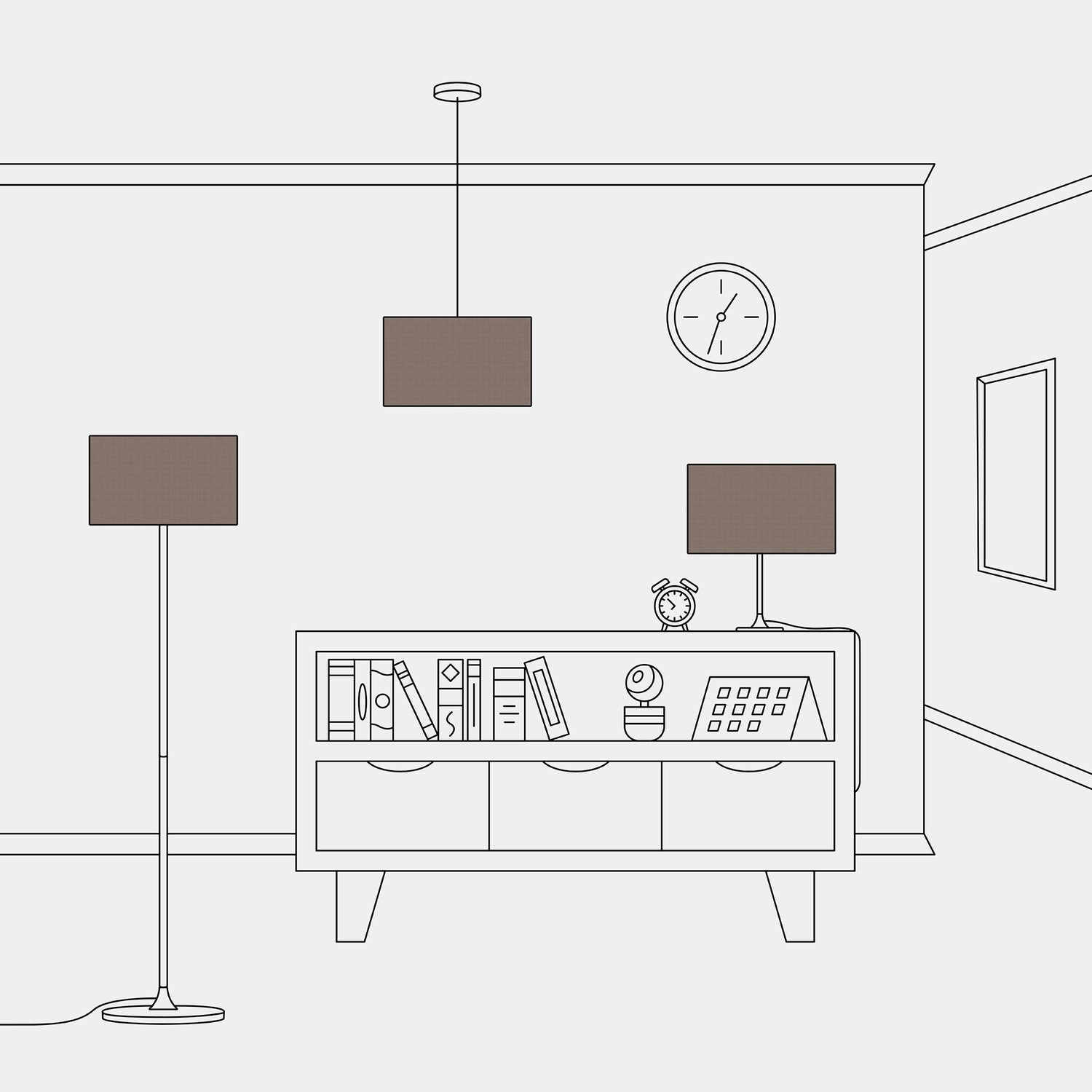Paralume Cilindro L in tessuto con attacco E27 - Made in Italy - Camelot Marrone