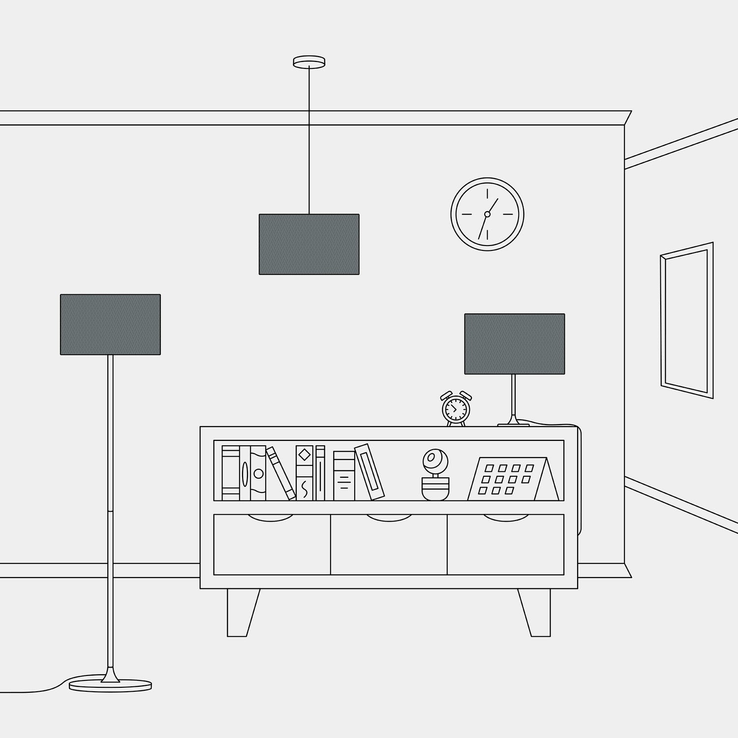 Paralume Cilindro L in tessuto con attacco E27 - Made in Italy - Teletta Grigio Scuro