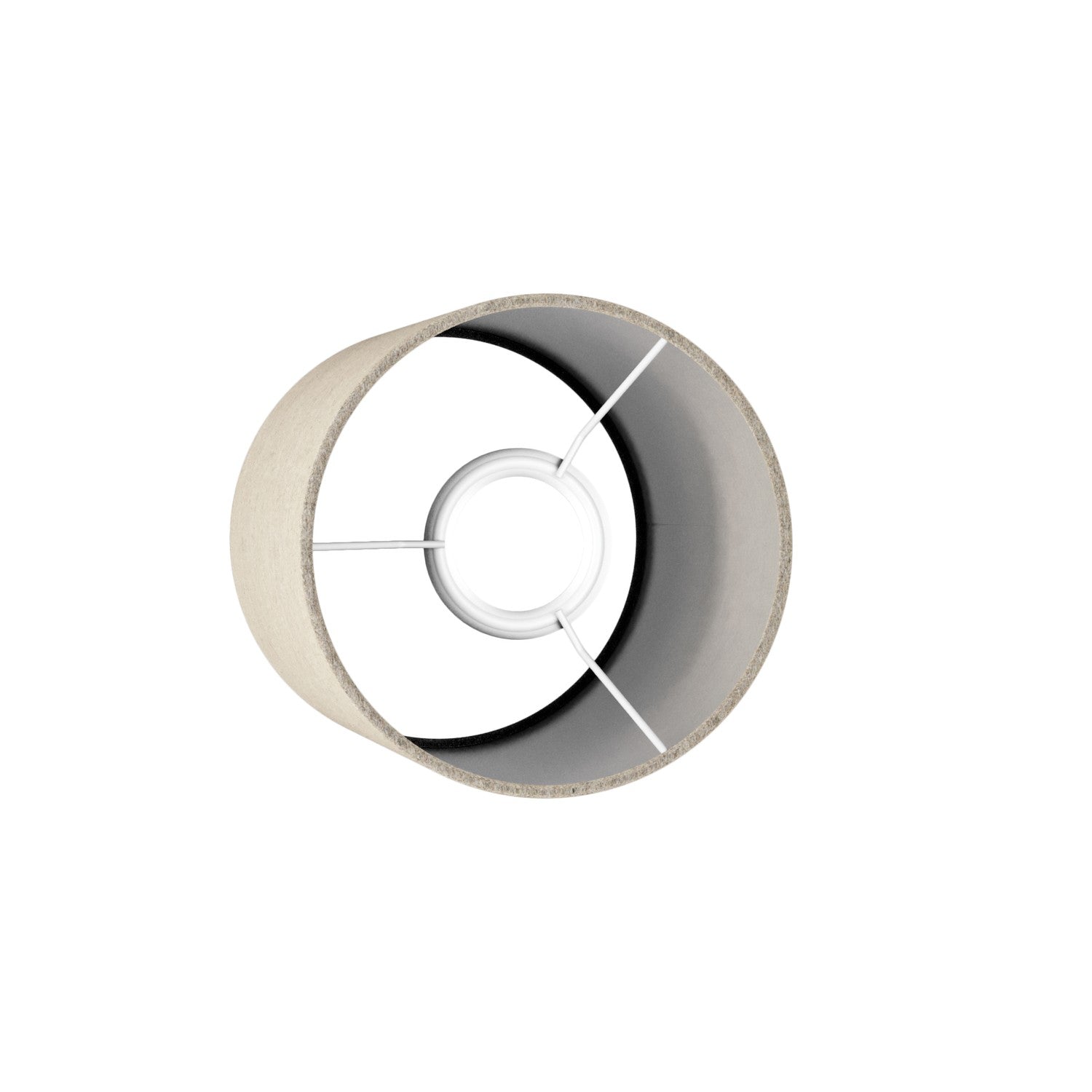 Paralume Cilindro S in tessuto con attacco E27 - Made in Italy - Lana Beige