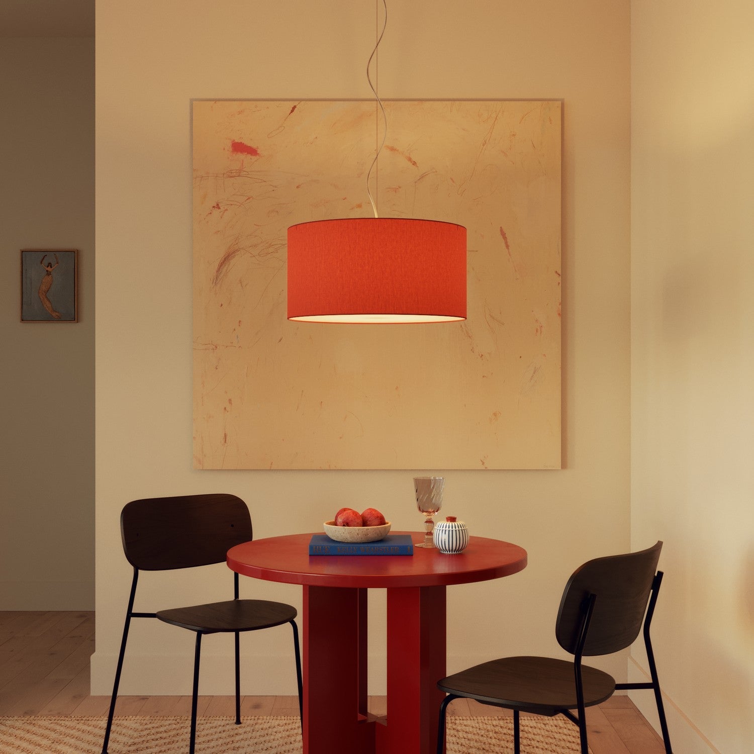 Paralume Cilindro XL in tessuto con attacco E27 - Made in Italy - Cinette Aragosta