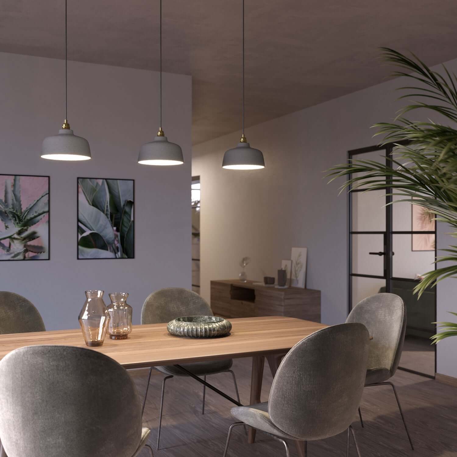 Paralume Coppa in ceramica, collezione Materia - Made in Italy - Effetto cemento - Creative Cables