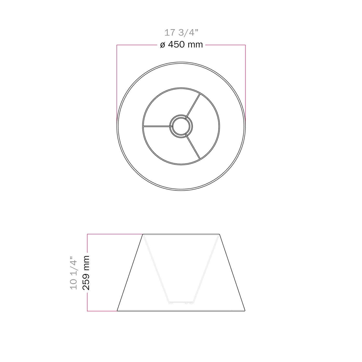 Paralume Impero L per lampada da tavolo o applique con attacco E27 - Made in Italy - Teletta Mandarino