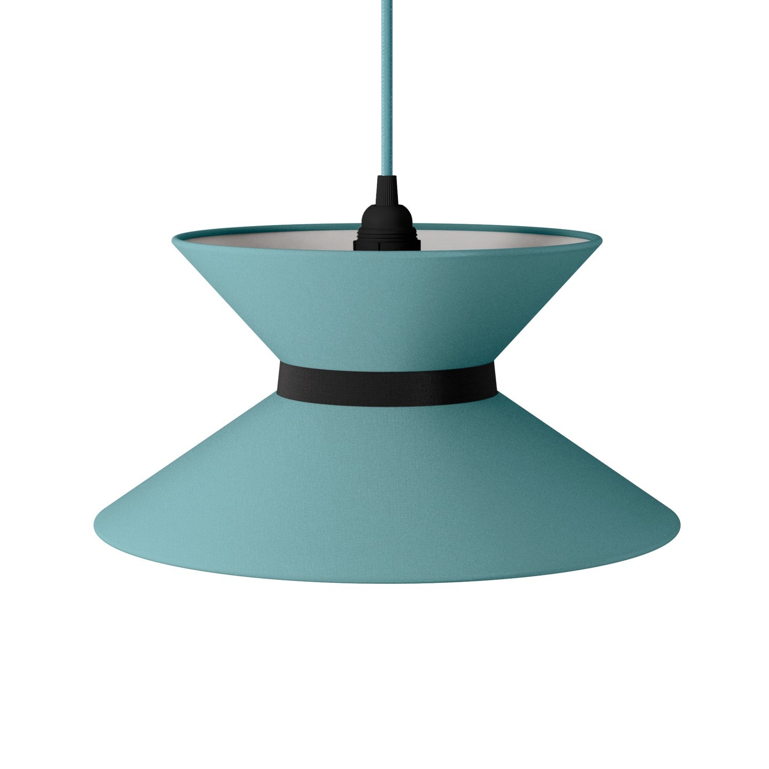 Paralume in tessuto Clessidra Teletta verde dubbio - Made in Italy Teletta antracite