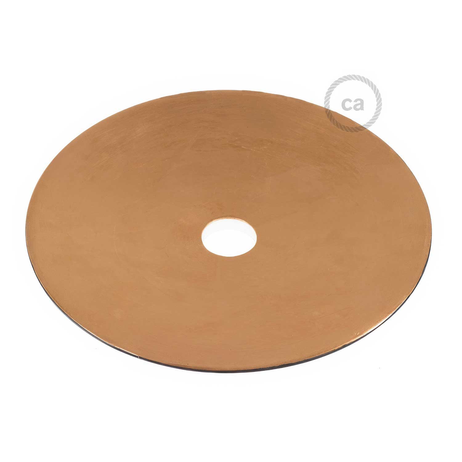 Paralume Piatto in ceramica per sospensione - Made in Italy - Nero - Rame - Creative Cables